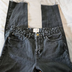 Sezane Denim Cropped Distressed Jeans Size 28